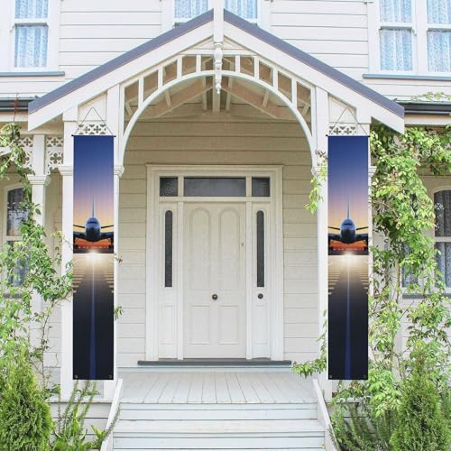 2 Stück Frühling-Sommer-Willkommensbanner zum Aufhängen, Flagge, Veranda-Schild für Haustür, Wand, Veranda, Banner, Flughafen, Willkommens-Tür-Banner, Wandhintergrund, Urlaubsdekoration von PPTHSNVB