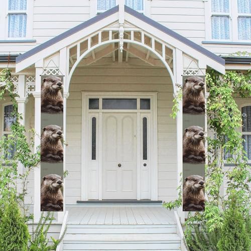 2 Stück Frühling-Sommer-Willkommensbanner zum Aufhängen, Flagge, Veranda-Schild für Haustür, Wand, Veranda, Banner, Otter, Tier, Willkommens-Tür-Banner, Wandhintergrund, Urlaubsdekoration 2 Stück Frühling-Sommer-Willkommensbanner zum Aufhängen, Flagge, Veranda-Schild für Haustür, Wand, Veranda, Banner, Otter, Tier, Willkommens-Tür-Banner, Wandhintergrund, Urlaubsdekoration von PPTHSNVB