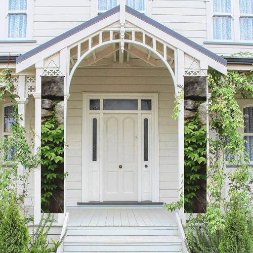 2 Stück Frühling-Sommer-Willkommensbanner zum Aufhängen, Flagge, Veranda-Schild für Haustür, Wand, Veranda, Banner, Pflanze an Steinwand, Willkommens-Tür-Banner, Wandhintergrund, Urlaubsdekoration von PPTHSNVB