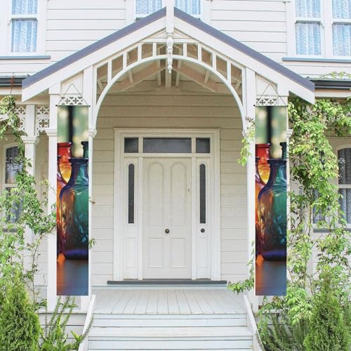 2 Stück Frühling-Sommer-Willkommensbanner zum Aufhängen, Flagge, Veranda-Schild für Haustür, Wand, Veranda, Banner, bunte Glasflasche, Willkommens-Tür-Banner, Wandhintergrund, Urlaubsdekoration 2 Stück Frühling-Sommer-Willkommensbanner zum Aufhängen, Flagge, Veranda-Schild für Haustür, Wand, Veranda, Banner, bunte Glasflasche, Willkommens-Tür-Banner, Wandhintergrund, Urlaubsdekoration von PPTHSNVB
