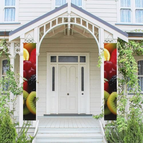 2 Stück Frühling-Sommer-Willkommensbanner zum Aufhängen, Flagge, Veranda-Schild für Haustür, Wand, Veranda, Banner, frisches Obst, Willkommens-Tür-Banner, Wandhintergrund, Urlaubsdekoration 2 Stück Frühling-Sommer-Willkommensbanner zum Aufhängen, Flagge, Veranda-Schild für Haustür, Wand, Veranda, Banner, frisches Obst, Willkommens-Tür-Banner, Wandhintergrund, Urlaubsdekoration von PPTHSNVB