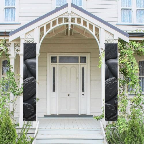 2 Stück Frühlings- und Sommer-Willkommensbanner zum Aufhängen, Flagge, Veranda-Schild für Haustür, Wand, Veranda, Banner, schwarzer Stein, Willkommens-Tür-Banner, Wandhintergrund, Urlaubsdekoration von PPTHSNVB