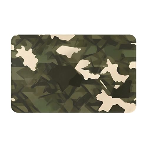 Fußmatte für den Eingangsbereich, strapazierfähig, für Eingangsbereich, Schmutzfangmatte, niedriges Profil, Fußmatte, Armee-Camouflage, Eingangsteppich, saugfähig, rutschfest, 50,8 x 80 cm Fußmatte für den Eingangsbereich, strapazierfähig, für Eingangsbereich, Schmutzfangmatte, niedriges Profil, Fußmatte, Armee-Camouflage, Eingangsteppich, saugfähig, rutschfest, 50,8 x 80 cm von PPTHSNVB