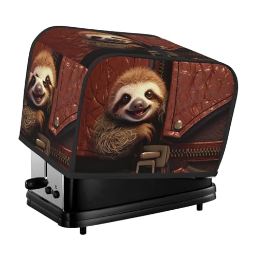 Toaster-Abdeckung für 2 Scheiben mit Taschen und Griff oben, kleine Brotbackmaschinen-Abdeckungen, Faultier auf Reißverschluss, Küche, kleine Geräte, waschbar, universelle Ofenabdeckungen von PPTHSNVB