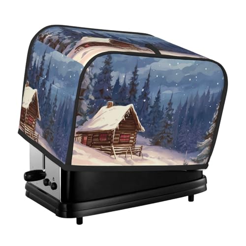 Toaster-Abdeckung für 2 Scheiben mit Taschen und Griff oben, kleine Brotbackmaschinen-Abdeckungen, Kabine im Wald, Küche, kleine Geräte, waschbar, universelle Ofenabdeckungen von PPTHSNVB