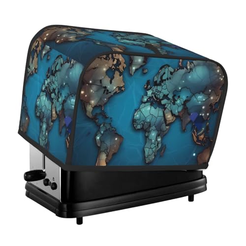 Toaster-Abdeckung für 2 Scheiben mit Taschen und Griff oben, kleine Brotbackmaschinen-Abdeckungen, Karte, Küche, kleine Geräte, waschbar, universelle Ofenabdeckungen von PPTHSNVB