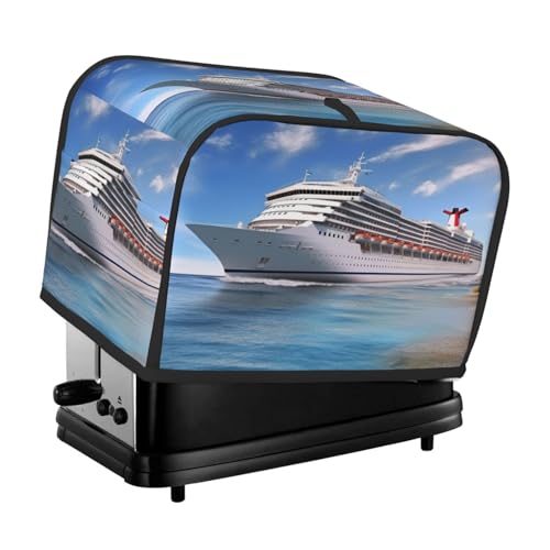 Toaster-Abdeckung für 2 Scheiben mit Taschen und Griff oben, kleine Brotbackmaschinen-Abdeckungen, Meer, Kreuzfahrt, Schiff, Küche, kleine Geräte, waschbar, universelle Ofenabdeckungen von PPTHSNVB