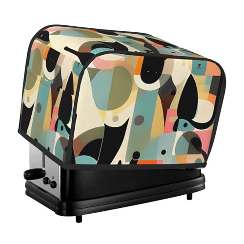 Toaster-Abdeckung für 2 Scheiben mit Taschen und Griff oben, kleine Brotbackmaschinen-Abdeckungen, Mitte des Jahrhunderts, moderne Kunst, Katze, Küche, kleine Geräte, waschbar, universelle von PPTHSNVB