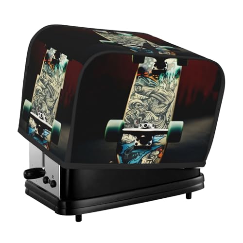 Toaster-Abdeckung für 2 Scheiben mit Taschen und Griff oben, kleine Brotbackmaschinen-Abdeckungen, Skateboards, Küche, kleine Geräte, waschbar, universelle Ofenabdeckungen von PPTHSNVB