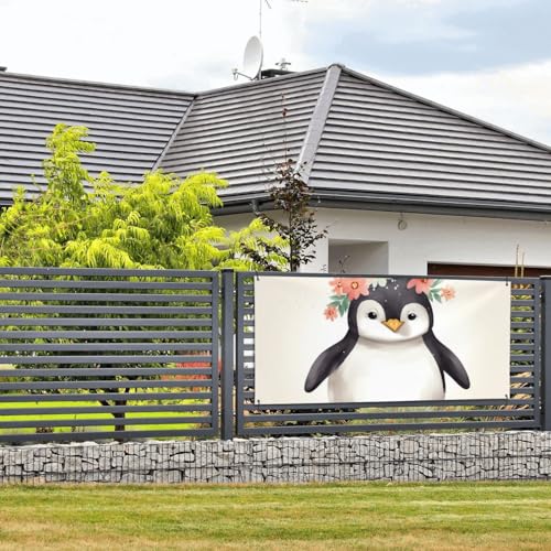 Willkommens-Party-Banner Urlaubsbanner Pinguin trägt Blumen Wandbehang Banner Flagge Foto Fotografie Hintergründe mit 4 Löchern Veranda Schild Tür Banner Abdeckung Dekoration Partyzubehör klein Willkommens-Party-Banner Urlaubsbanner Pinguin trägt Blumen Wandbehang Banner Flagge Foto Fotografie Hintergründe mit 4 Löchern Veranda Schild Tür Banner Abdeckung Dekoration Partyzubehör klein von PPTHSNVB