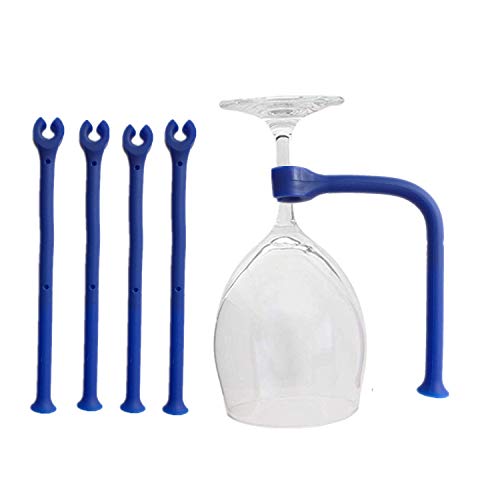 PPX Silikon-Stemware Saver Flexible Stielgläser-Halter Geschirrspüler Weinglas Protector Tether Silikon Geschirrspüler-Aufsatz von PPX (blau) von PPX