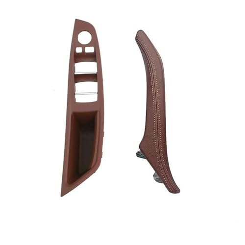PPXDM Auto Handantrieb Innentür Pull Griff Montagesatz Für BMW 5 Series F10 F11 F18 520 523 530 2010-2017(Red brown 2pcs) von PPXDM