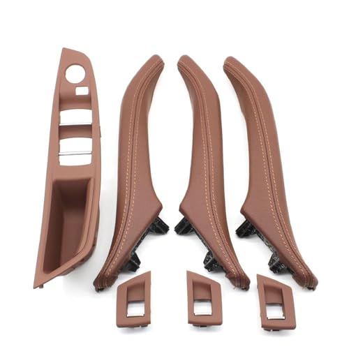 PPXDM Auto Türgriff Innen Pull Trim Abdeckung Für BMW 5 Series F10/F11/F18 2010-2017(LHD Brown 7pcs) von PPXDM