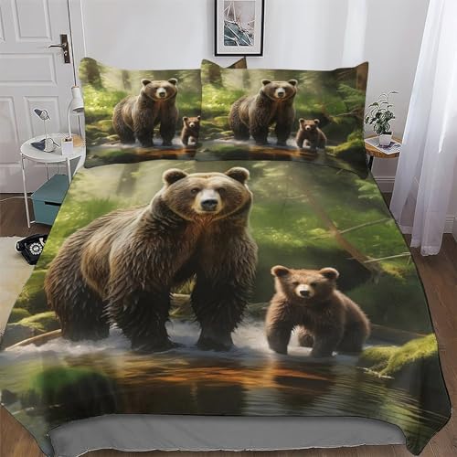 PPZYY Bär Bettwäsche Atmungsaktive Angenehme Bettbezüge Für Jungen Mädchen Bettdeckenbezug, 2teilig Bettbezug + Kissenbezug Single(135x200cm) von PPZYY
