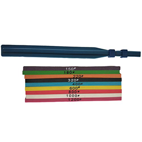 PPcdfre 9 StüCke 100 X 4 X 1 Mm Fiber Whetstone Super Keramischer Schleifstein zum Polieren Von Formen + 1 StüCk Halterung PPcdfre 9 StüCke 100 X 4 X 1 Mm Fiber Whetstone Super Keramischer Schleifstein zum Polieren Von Formen + 1 StüCk Halterung von PPcdfre