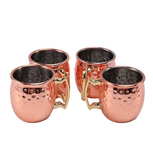 PPcdfre Mini 2-Unzen Edelstahl Moskau Mule Becher Espresso Mini Tassen Kupfer Vergoldet Becher Schuss Tassen 4Er-Set PPcdfre Mini 2-Unzen Edelstahl Moskau Mule Becher Espresso Mini Tassen Kupfer Vergoldet Becher Schuss Tassen 4Er-Set von PPcdfre