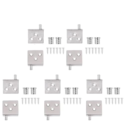 For 10/2 Stück verdeckte Scharniere, unsichtbare Schrank-Auf- und Ab-Tür-Drehgelenke, CT-Eckcodes for Holzpaneel-Schrankdisplay-Stützhalterung(10PCS-Silver) von PQAIBNG