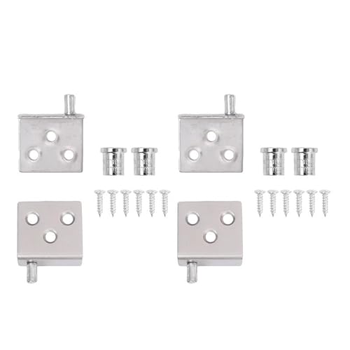 For 10/2 Stück verdeckte Scharniere, unsichtbare Schrank-Auf- und Ab-Tür-Drehgelenke, CT-Eckcodes for Holzpaneel-Schrankdisplay-Stützhalterung(4PCS-Silver) von PQAIBNG