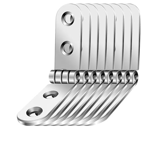 For 2PCS Möbelbeschläge Faltbare Klappe for Anschrauben for 180° Nähmaschinenschrank Bettrahmen Abgerundetes Eckscharnier(8PCS) von PQAIBNG