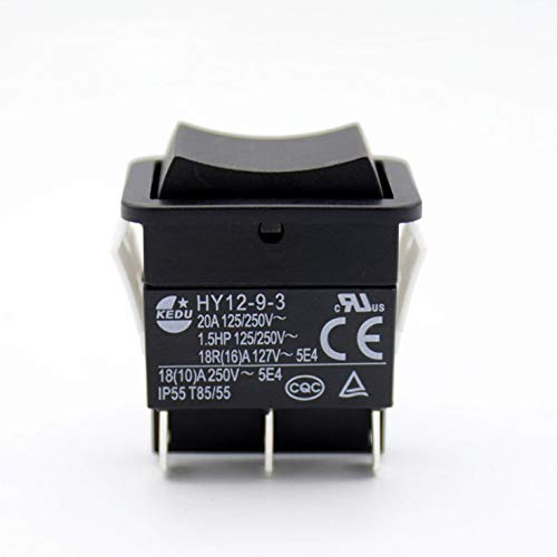 HY12-9-3 6 Pins Momentary Push Button On Off On Wippschalter Drucktastenschalter for Elektrowerkzeuge 125/250 V 18/20 A von PQAIBNG