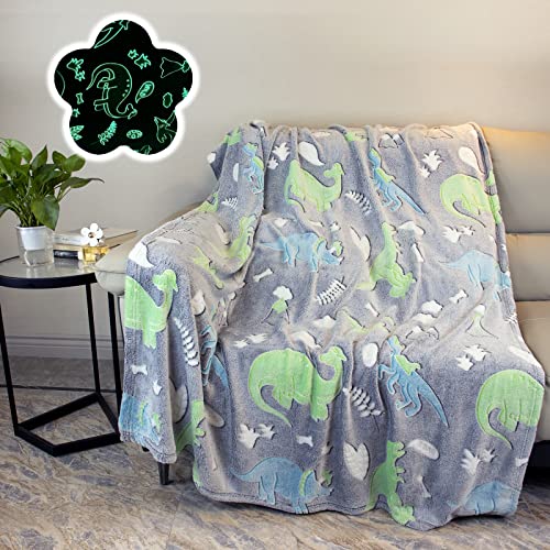 PQCXXA Dinosaurier Decke kuscheldecke für Kinder, Flauschige Fleecedecke Dinosaurier, Dino Geschenke für Jungen Mädchen (Dinosaurier-B, 130x150cm) von PQCXXA