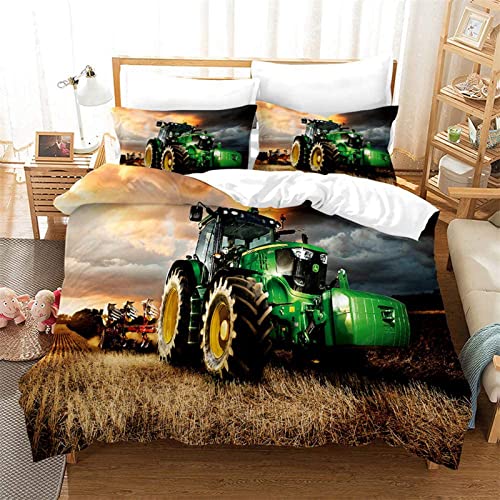 PQCXXA Traktor kinderbettwäsche 200x200cm,3-teilig Grün Traktor Bettwäsche-Set mit Reißverschluss und 2 Kissenbezug 65x65cm, für Kinder Jugendliche Jungen PQCXXA Traktor kinderbettwäsche 200x200cm,3-teilig Grün Traktor Bettwäsche-Set mit Reißverschluss und 2 Kissenbezug 65x65cm, für Kinder Jugendliche Jungen von PQCXXA