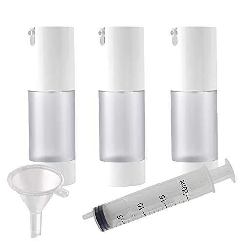 TIANZD 3 Stück 30ml Leer Durchscheinend Airless Pumpspender Pumpflasche mit Spender Kosmetik Vakuum Cremespender Airless-Spender Spenderflasche zum Befüllen Flasche für Shampoo Lotion Gel Reise von PQPAUTY