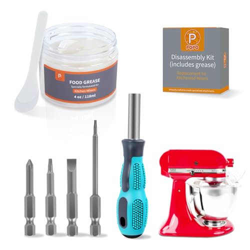 Fett-Set, kompatibel mit KitchenAid-Standmixer, inklusive 118 ml Fett in Lebensmittelqualität, 4-in-1-Schraubendreher, kleiner Spatel von PQPO
