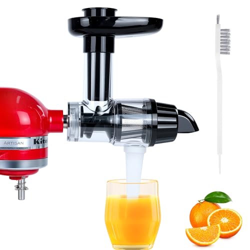 Kauender Entsafter Aufsatz, Kompatibel mit Kitchen Aid Standmixern, Kaltpressen Entsafter Aufsatz mit Reinigungsbürste von PQPO