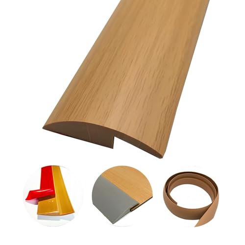 Abschluss Übergangsprofil Böden & Teppich Laminat Kanten Übergangsstreifen, PVC Teppichleisten Übergangsleiste, Selbstklebend Bodenübergangsstreifen Höhenausgleichsprofil(Yellow oak,3 * 100cm) von PQPQLI