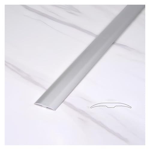 Aluminium Übergangsprofil Gewölbt | Übergangsleiste 2 * 270cm | 1 Stück Bodenübergangsstreifen | Boden Übergangsschiene Geeignet Für Teppich Und Dünne Bodenbeläge(Silver) von PQPQLI