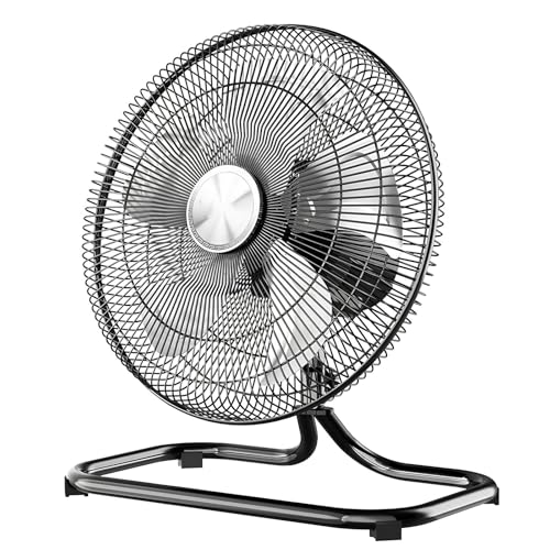 Bodenventilator, Luftzirkulator, Oszillierender Werkstattventilator Mit 3 Geschwindigkeitsstufen, 45° Vertikal Neigbar - Leistungsstarke Windmaschine Für Zuhause, Büro Und Fitnessstudio(45 * 55cm) von PQPQLI