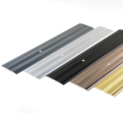 Höhenausgleich Bodenprofil Übergangsleiste Übergangsprofil, Übergangsschiene Zum Schrauben, Eloxierte Aluminium Bodenübergangsstreifen Flache Trennleiste Türschwellen Leiste(Iron gray) von PQPQLI