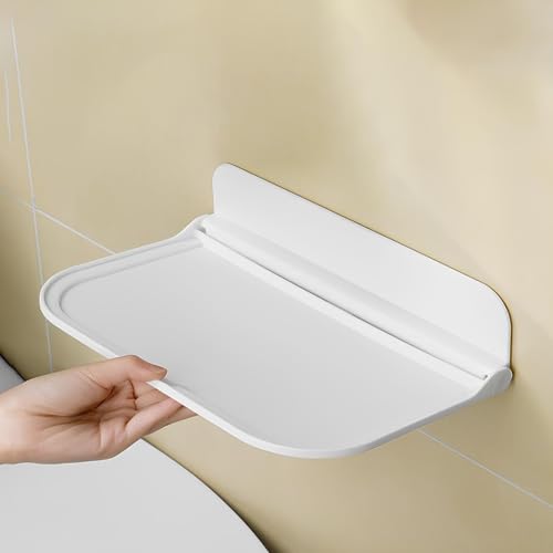 Klappbarer Badezimmertisch, Klappregal, Wandklapptisch, Toilettenwand-Handtuchaufbewahrung, Praktisches Werkzeug, Klebbar An Der Wand, Wo Immer Sie Zusätzlichen Stauraum Benötigen(17.5*11*5.5cm/6.9*4. von PQPQLI