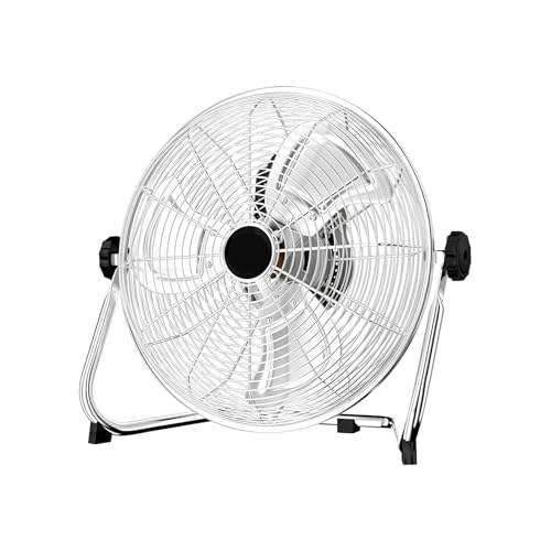 Klein Ventilator, Standventilator Silber, Geschwindigkeitsstufen Und 3.0 M Langes Netzkabel, Robustes Voll-Metallgehäuse Mit 130° Neigefunktion(20inch) von PQPQLI