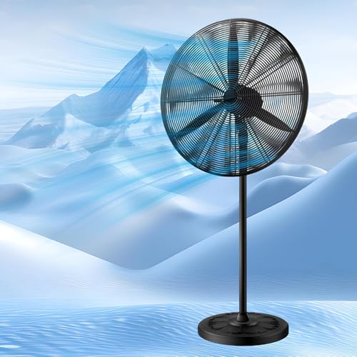 Leistungsstarker Standventilator 3 Geschwindigkeitsstufen Energiesparender Bodenventilator Oszillation 120° 3-Meter-Netzkabel Schnelle Kühlluftzirkulation(750) von PQPQLI