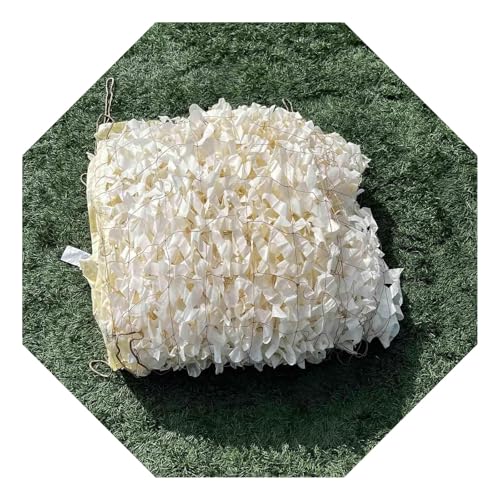 PQPQLI 210D Beiges Camouflage Netz, Verdicktes Tarnnetz Camouflage Sonnensegel Sichtschutz - Leicht Und Haltbarkeit, Sonnenschutz, for Gewächshauspflanze Pergola(0.5 * 8.0m/1.64 * 26.2ft) von PQPQLI