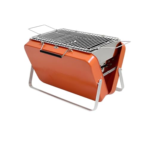 PQPQLI BBQ-Grill Im Freien Herd Grillabende Camping Kleiner Holzkohlegrill/Tischgrill Tragbarer Klappgrill Für Outdoor Camping Balkon Picknick Und Barbecue(Orange,38 * 27.5 * 25.6cm) von PQPQLI