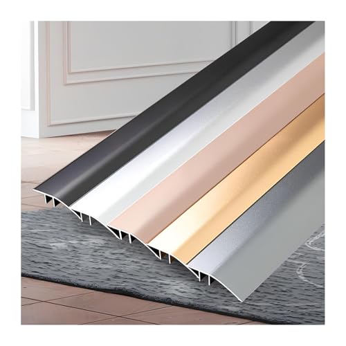 Übergangsprofil Höhenausgleich | Metall Bodenübergangsstreifen | Schwelle Reduzierstück | Abschlussleiste Aluminium Eloxiert | Abdeckstreifen Für Fliesen, Teppich Und Holzböden(Iron Gray,5.2 * 90cm) von PQPQLI