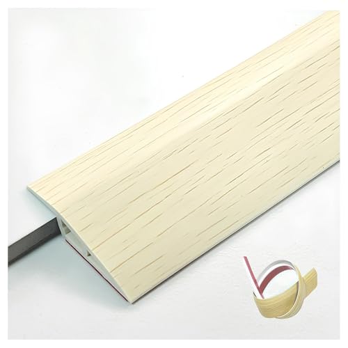 Übergangsprofil Selbstklebend, PVC Bodenübergangsstreifen, 100cm Übergangsleiste Höhenausgleich, Vinyl Abschlussprofil Bödenleiste, Übergangsschiene Ohne Bohren(White Oak,5 * 100cm) von PQPQLI