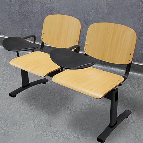 PQXQZ 3er Set Bürostühle Wartezimmerbank mit Multifunktionaler Schreibtafel Wartezimmerstühle Holz Empfangsstühle 2 Sitzer Bürostuhl von PQXQZ