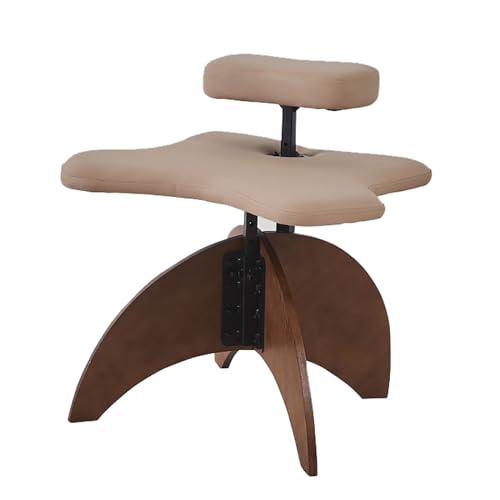 PQXQZ Ergonomischer Bürostuhl, Kniehocker, Ergonomischer Kniender Stuhl, für Computerarbeiter und Meditationsfanatiker (Color : Light Brown) von PQXQZ