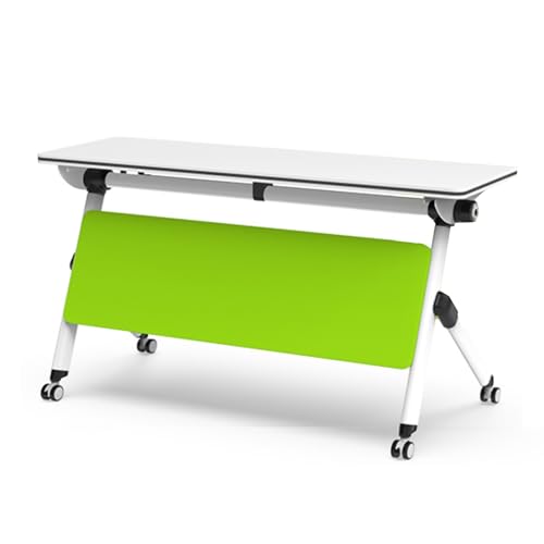 PQXQZ Klappbarer Computertisch, Konferenztisch mit Leisen Rollen, Tisch für Konferenzräume, Medienzentren und Klassenzimmer (Color : Green, Size : 120x50cm/47.2x19.7in) von PQXQZ