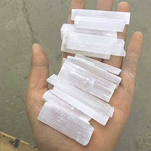 Natürlicher Kristall, grobe Masse, Selenit-Stäbchen, klarer Selenit-Kristall, Gips, Reiki-Zauberstäbe, Großhandel ( Color : 5-7cm , Size : One Size ) von PQYSMVVG