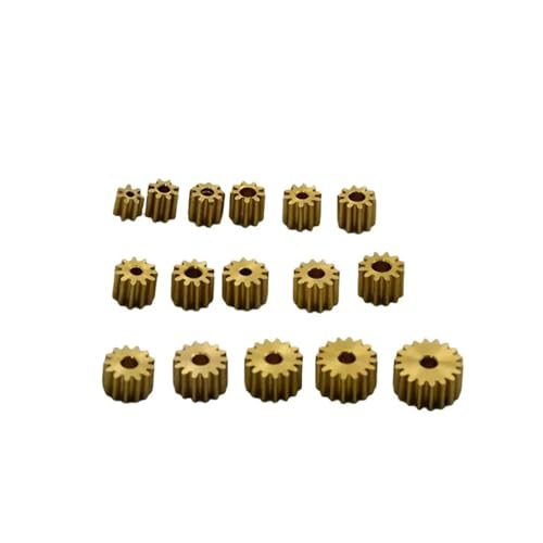 PQYSMVVG 0.3-M Modulus Teeth Brass Metal Copper Gear Fit 1mm 1.5mm 2mm Shaft Toy 9T 1.48MM Hole von PQYSMVVG