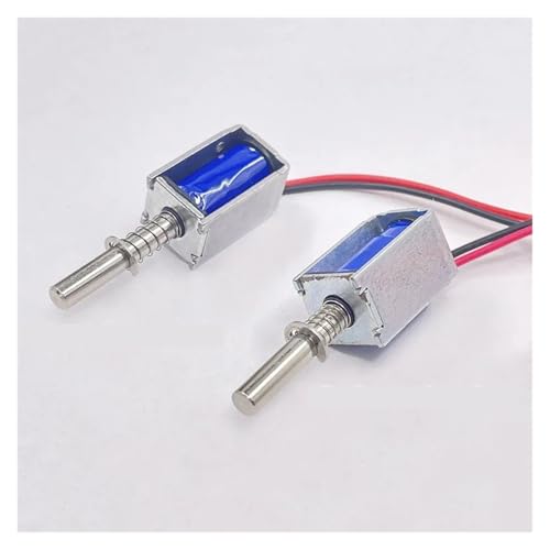 PQYSMVVG DC 6V 9V 12V Stroke 3mm/5mm 12mm Push-Pull Through Type DC Electromagnet Open Frame Spring Solenoid A von PQYSMVVG