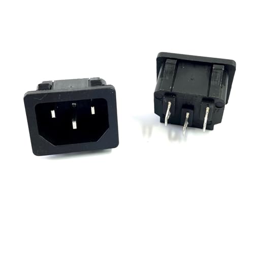 PQYSMVVG IEC320 C14 Electrical AC Socket 3 pin red LED 250V Rocker Switch 10A Fuse Female Male Inlet Plug Connector 2 pin Socket(AC-09) von PQYSMVVG