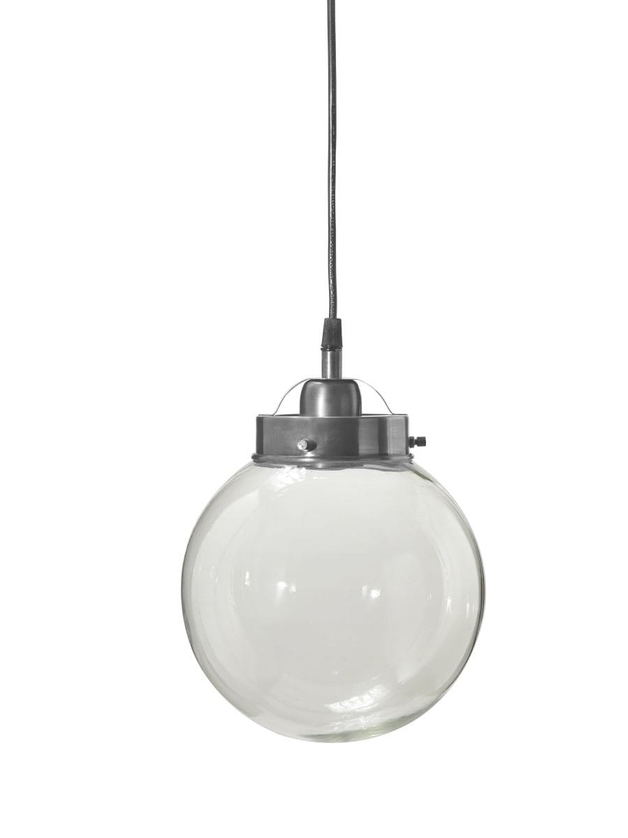 Hochwertige Pendelleuchte in Kugelform klar Glas silber PR Home Normandy 20cm E27 dimmbar von PR Home