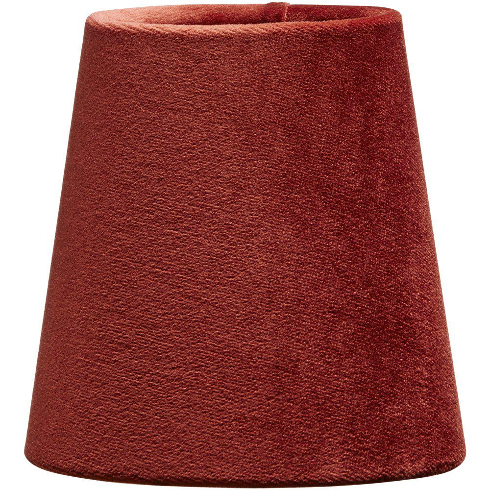 Lampenschirm Textil Samt rost rot PR Home Queen 10x10cm Befestigungsklipp für Kerzen Leuchtmittel von PR Home