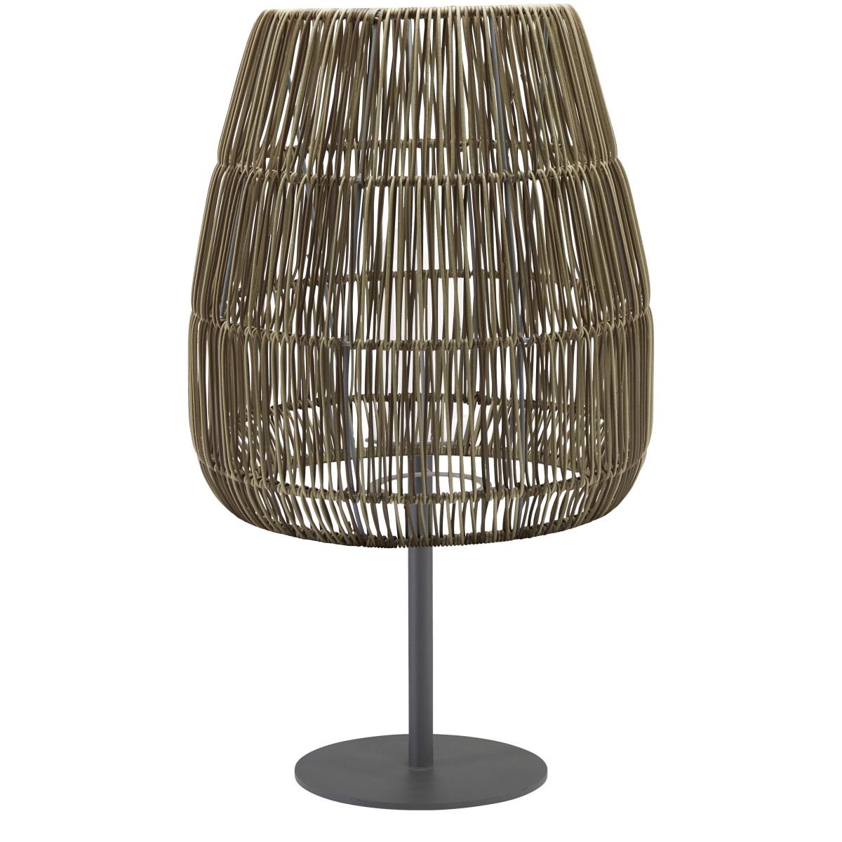 PR Home Agnar Saigon Terrassen Outdoor Stehlampe schwarz Rattan beige IP44 71x38cm E27 von PR Home